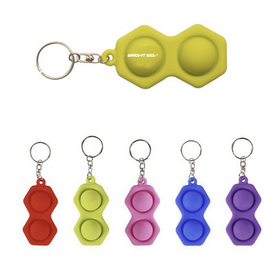 Two-Button Push Popper Toy Keychain